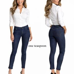 One Teaspoon Iggys 7/8 Skinny Jeans Size 12 low Rise Dark Wash Denim